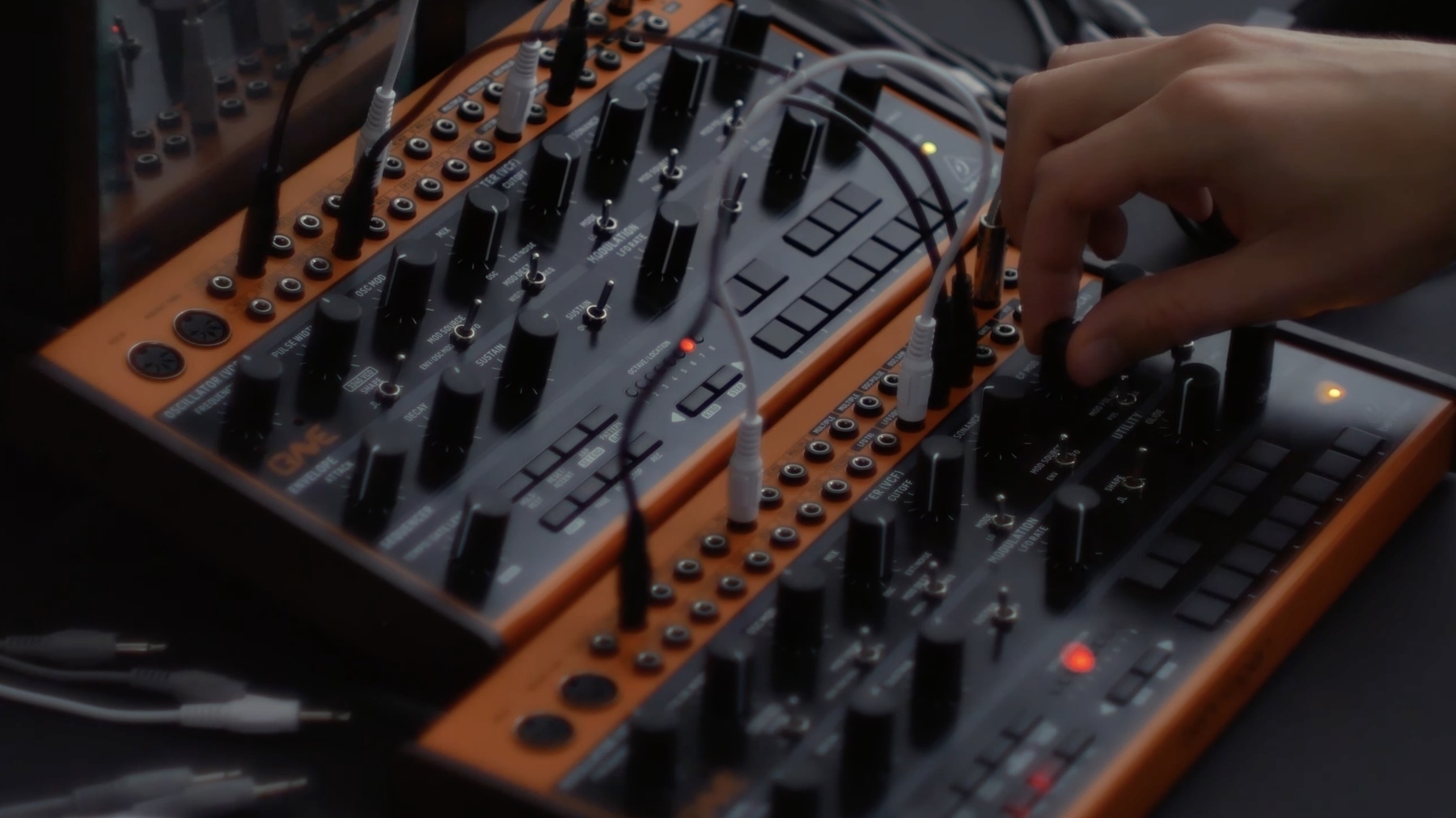 Two Behringer Crave modular synths